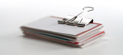 Business cards stack